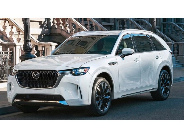 Vista trasera de un Mazda CX90 2027