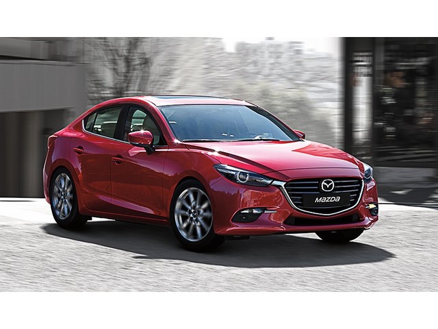 Frente de un Mazda Mazda 3 2017